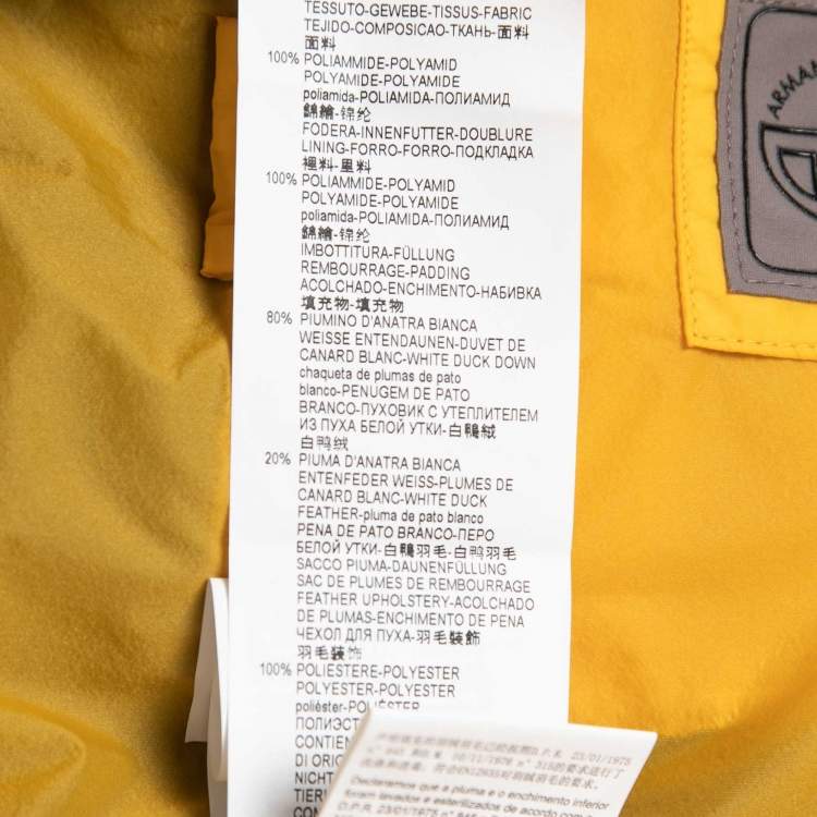 Pre Owned Armani Collezioni Yellow Synthetic Sleeveless Down Jacket M