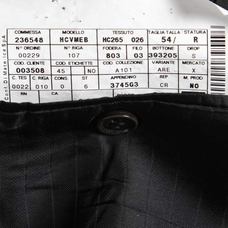 Pre Owned Armani Collezioni Grey Checked Wool Single Breasted Blazer XXL