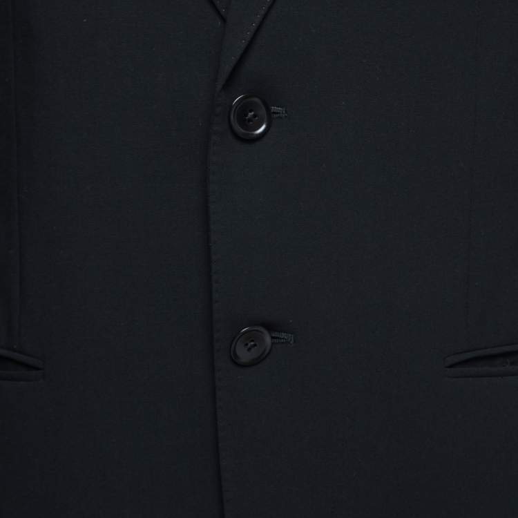 Pre Owned Armani Collezioni Black Wool Single-Breasted Blazer L