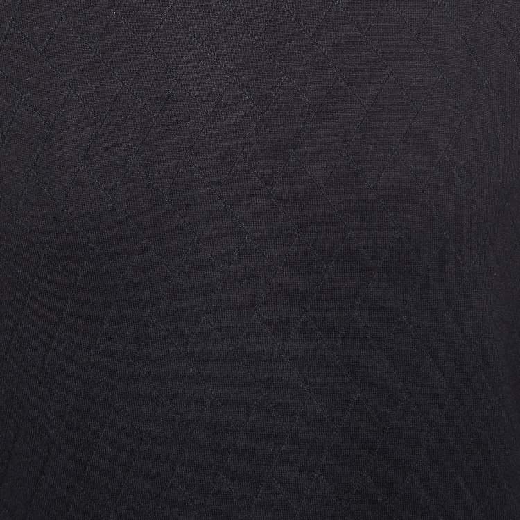 Pre Owned Armani Collezioni Navy Blue Knit Crew Neck Sweater S