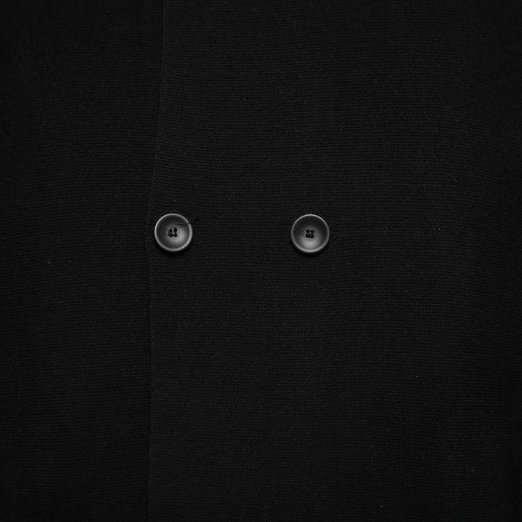 Pre Owned Armani Collezioni Black Knit Double Breasted Shirt XL