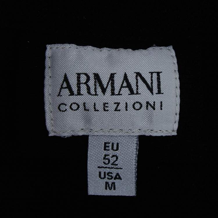 Pre Owned Armani Collezioni Black Knit Double Breasted Shirt XL