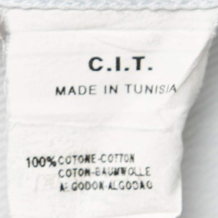 Pre Owned Armani Collezioni Light Grey Cotton Button Down Shirt L