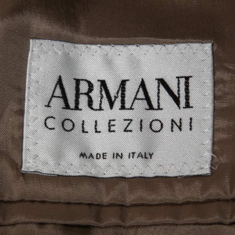Pre Owned Armani Collezioni Multicolor Textured Wool Blend Blazer L