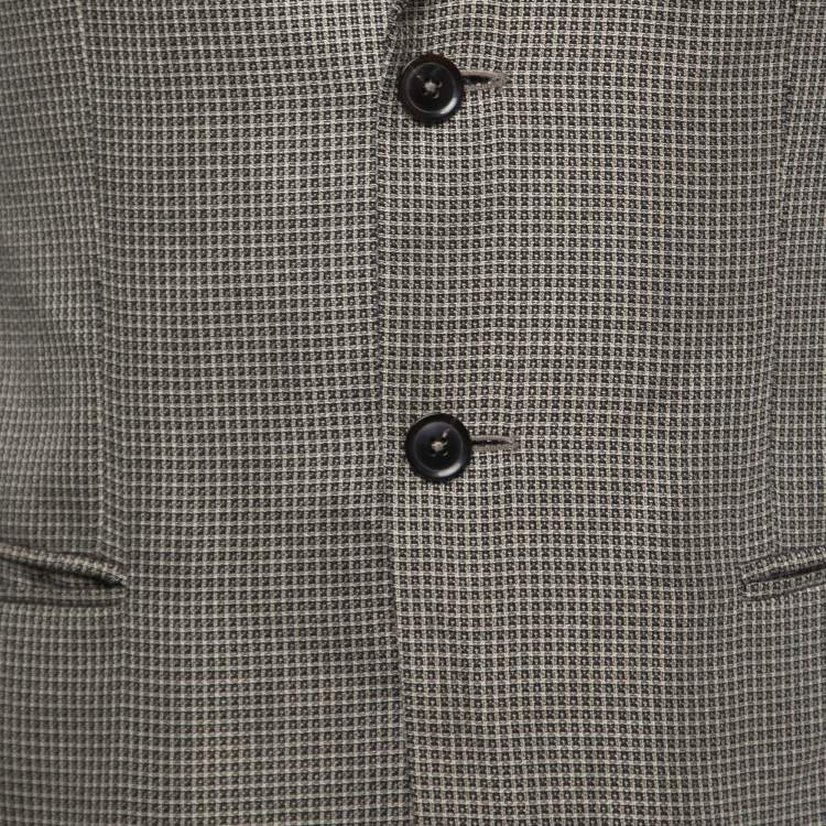Pre Owned Armani Collezioni Multicolor Textured Wool Blend Blazer L