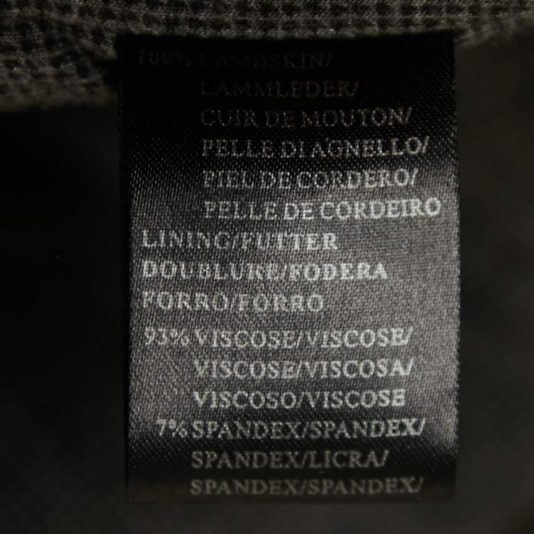 Pre Owned Armani Collezioni Brown Lambskin Leather Zip-Up Jacket S