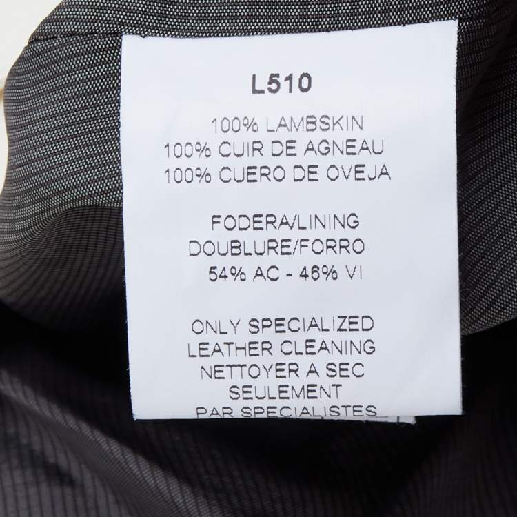 Pre Owned Armani Collezioni White Leather Buttoned Jacket XL