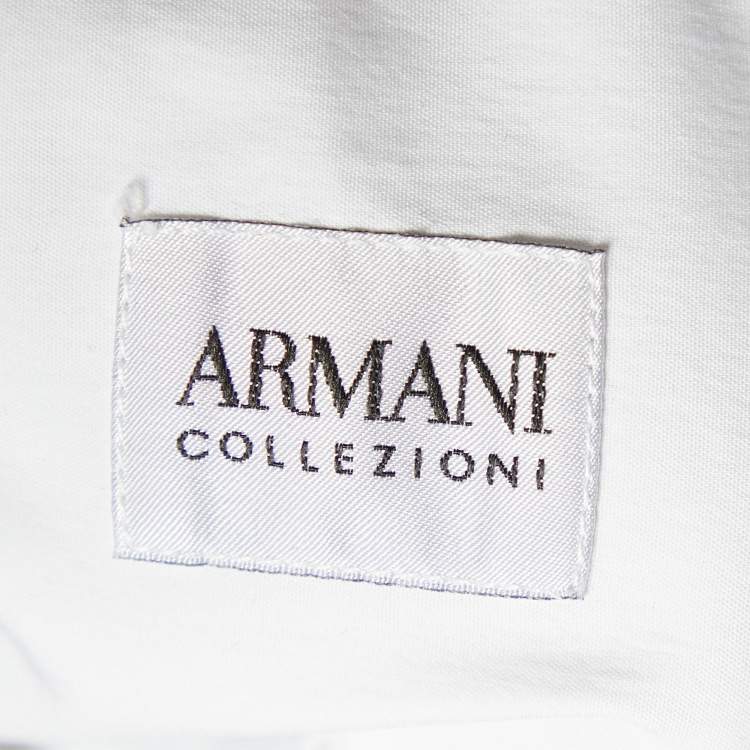 Pre Owned Armani Collezioni White Cotton Long Sleeve Shirt M