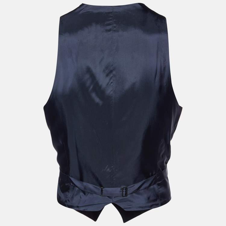 Pre Owned Armani Collezioni Charcoal Grey Wool Vest L