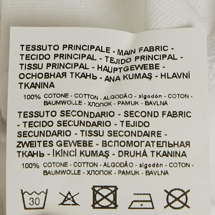 Pre Owned Armani Exchange White Cotton Knit Contrast Detail Oversized T-Shirt S