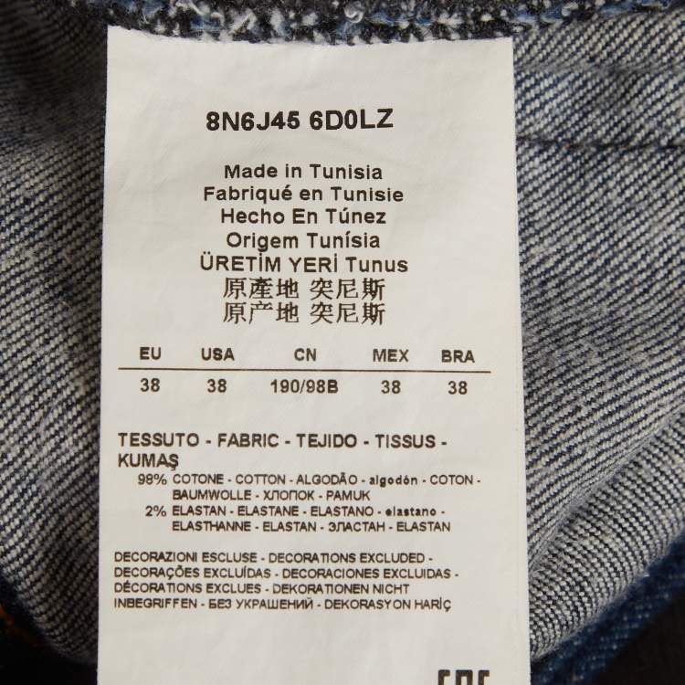 Pre Owned Armani Jeans Navy Blue Denim Straight Leg Jeans XXL Waist 40" 