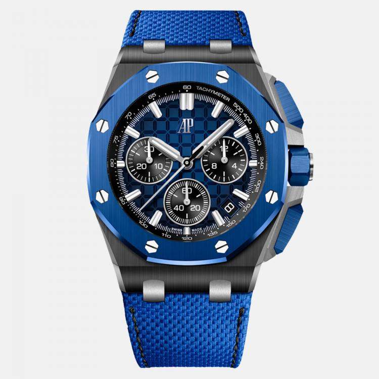 Pre Owned Audemars Piguet Royal Oak Offshore 26420CE Automatic Blue Ceramic Men’s Wristwatch 43 mm