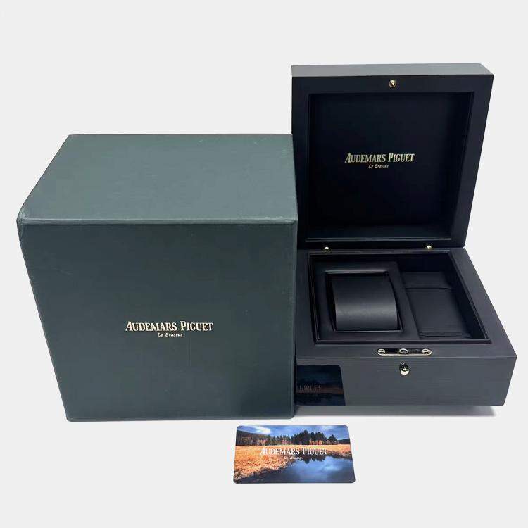 Pre Owned Audemars Piguet Grey 18k Rose Gold Royal Oak Leo Messi 26325OL.OO.D005CR.01 Automatic Men's Wristwatch 41 mm