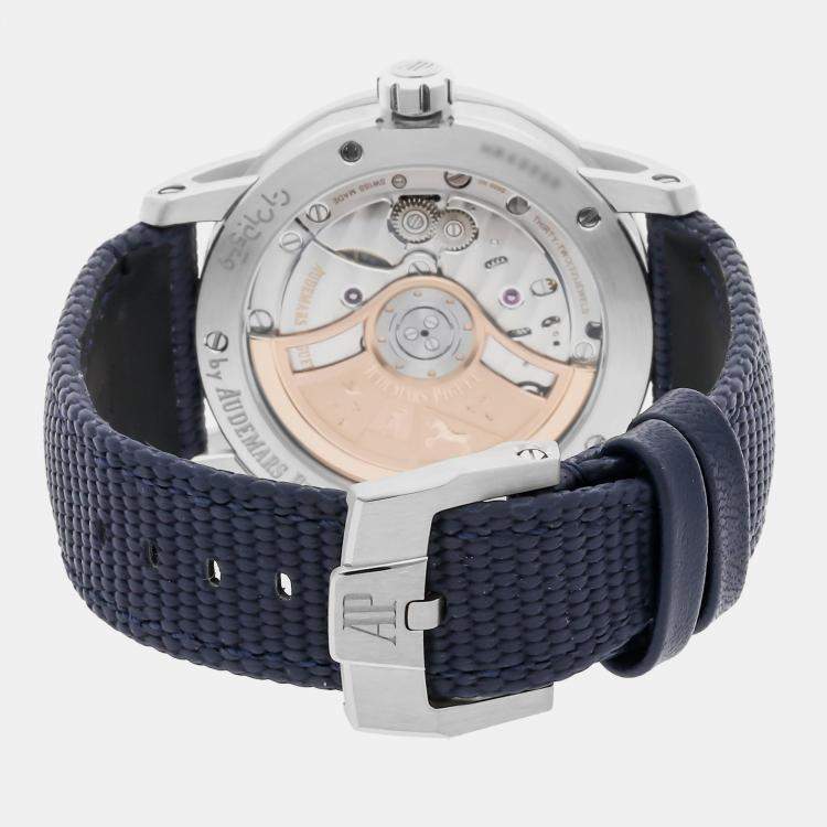 Pre Owned Audemars Piguet Blue 18k White Gold Code 11.59 15210BC.OO.A002KB.01 Automatic Men's Wristwatch 41 mm