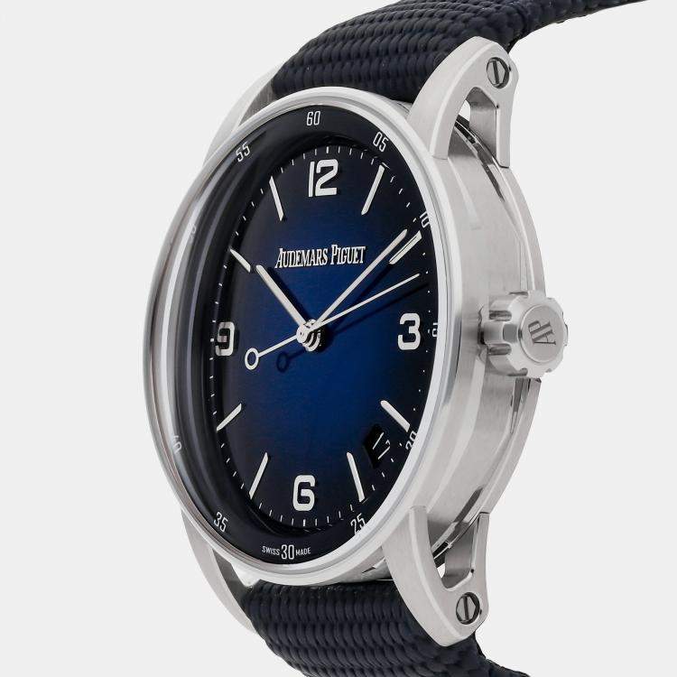 Pre Owned Audemars Piguet Blue 18k White Gold Code 11.59 15210BC.OO.A002KB.01 Automatic Men's Wristwatch 41 mm