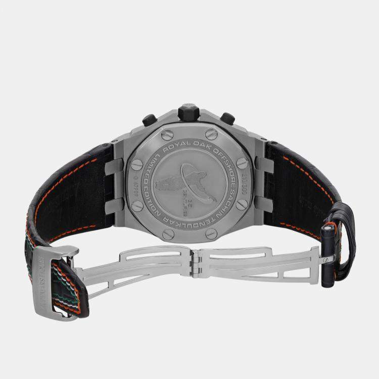 Pre Owned Audemars Piguet White Stainless Steel Royal Oak Offshore Chronograph Sachin Tendulkar 26182ST.OO.D01 Automatic Men's Wristwatch 44mm