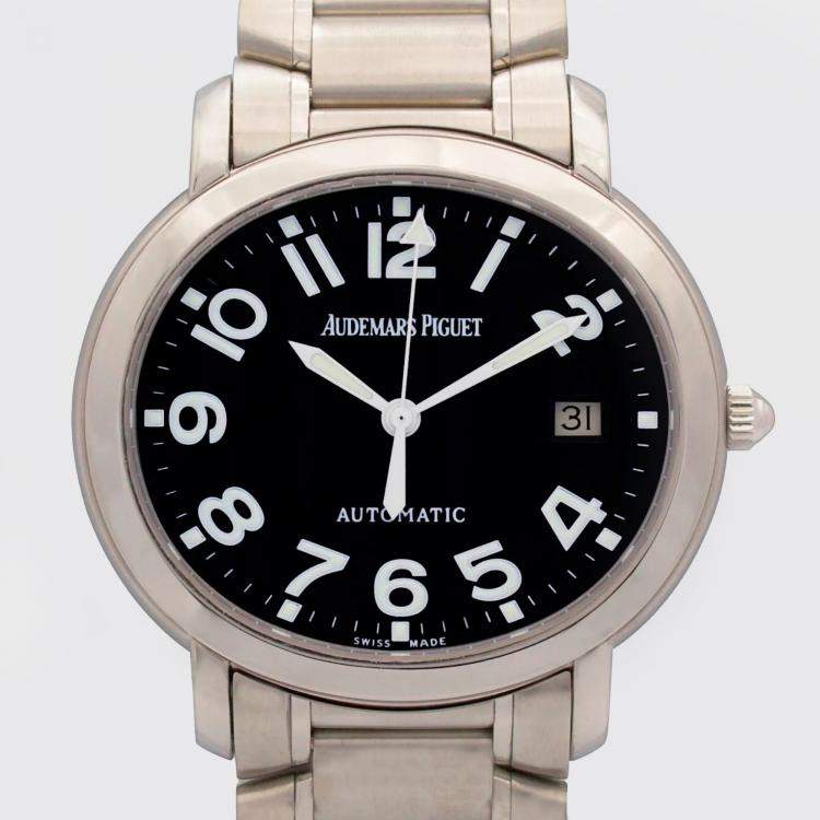 Pre Owned Audemars Piguet Black Stainless Steel Millenary 15049ST Automatic Men's Wristwatch 38 mm