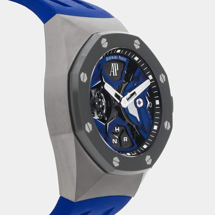 Pre Owned Audemars Piguet Royal Oak Concept Flying Tourbillon GMT 26589IO.OO.D030CA.01 Manual Winding Titanium Skeleton Dial Men's Wristwatch 44mm