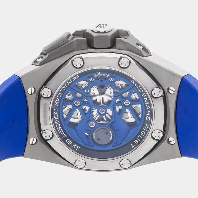 Pre Owned Audemars Piguet Royal Oak Concept Flying Tourbillon GMT 26589IO.OO.D030CA.01 Manual Winding Titanium Skeleton Dial Men's Wristwatch 44mm