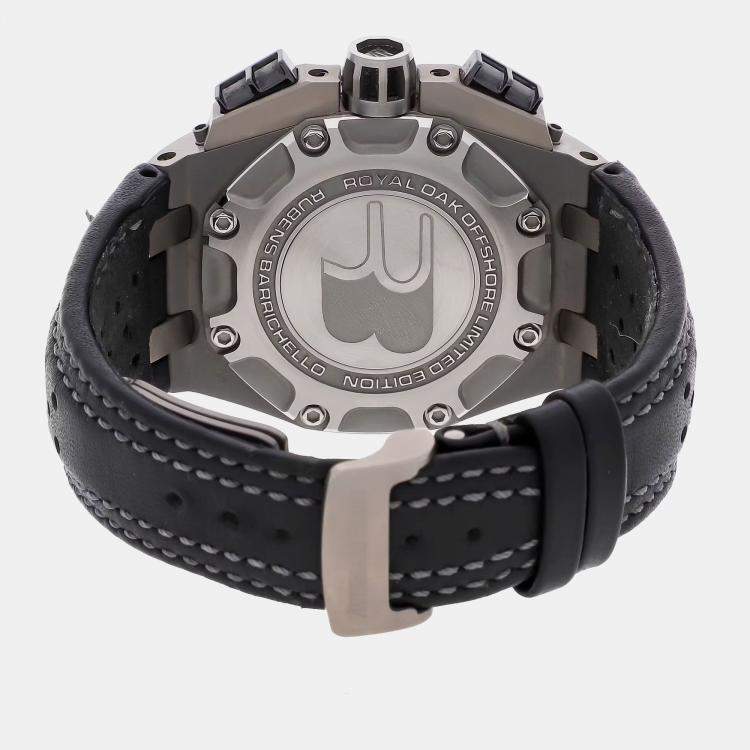 Pre Owned Audemars Piguet Royal Oak Offshore Rubens Barrichello II Limited Edition 26078IO.OO.D001VS.01 Automatic Titanium Skeleton Dial Men's Wristwatch 42mm