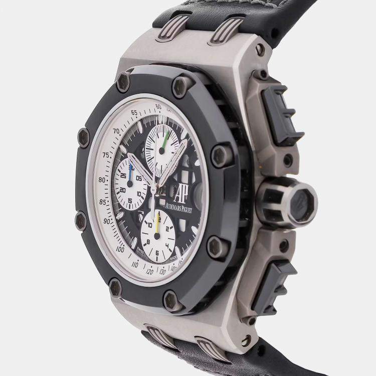 Pre Owned Audemars Piguet Royal Oak Offshore Rubens Barrichello II Limited Edition 26078IO.OO.D001VS.01 Automatic Titanium Skeleton Dial Men's Wristwatch 42mm