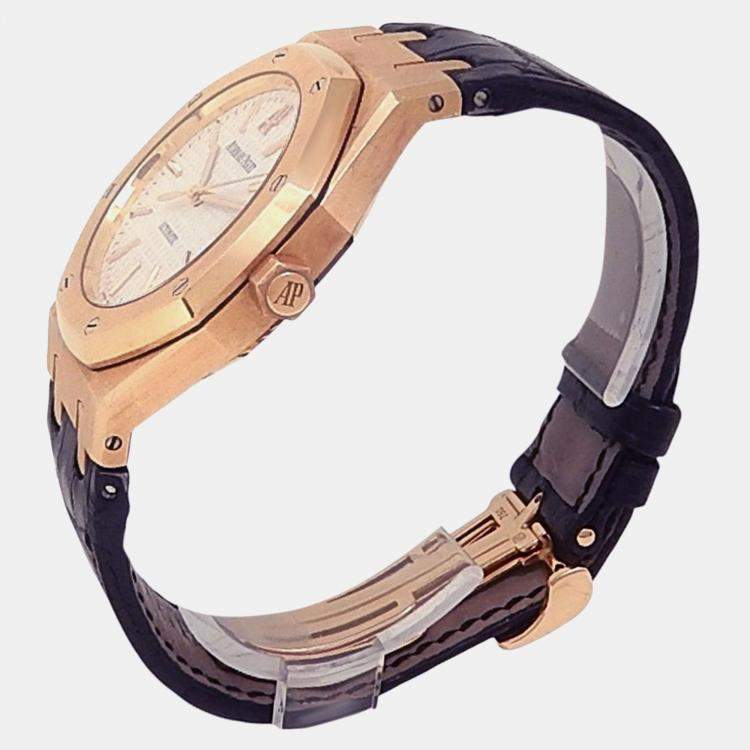 Pre Owned Audemars Piguet Royal Oak 15300OR.OO.D088CR.02 Automatic Silver 18k Rose Gold Men's Wristwatch 39 mm