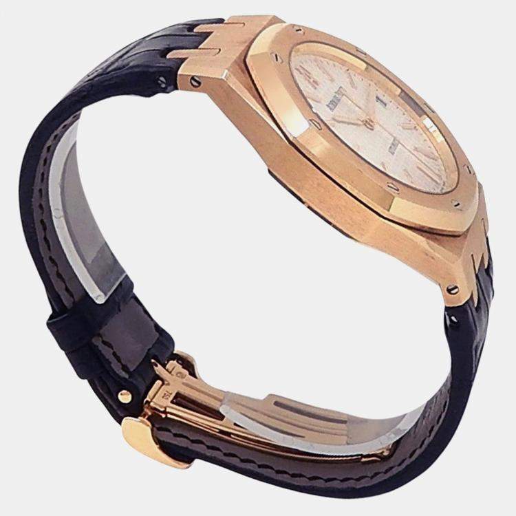 Pre Owned Audemars Piguet Royal Oak 15300OR.OO.D088CR.02 Automatic Silver 18k Rose Gold Men's Wristwatch 39 mm