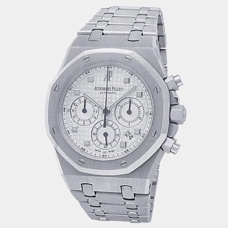 Pre Owned Audemars Piguet Royal Oak 25960BC.OO.1185BC.01 Automatic Silver 18k White Gold Men's Wristwatch 39 mm