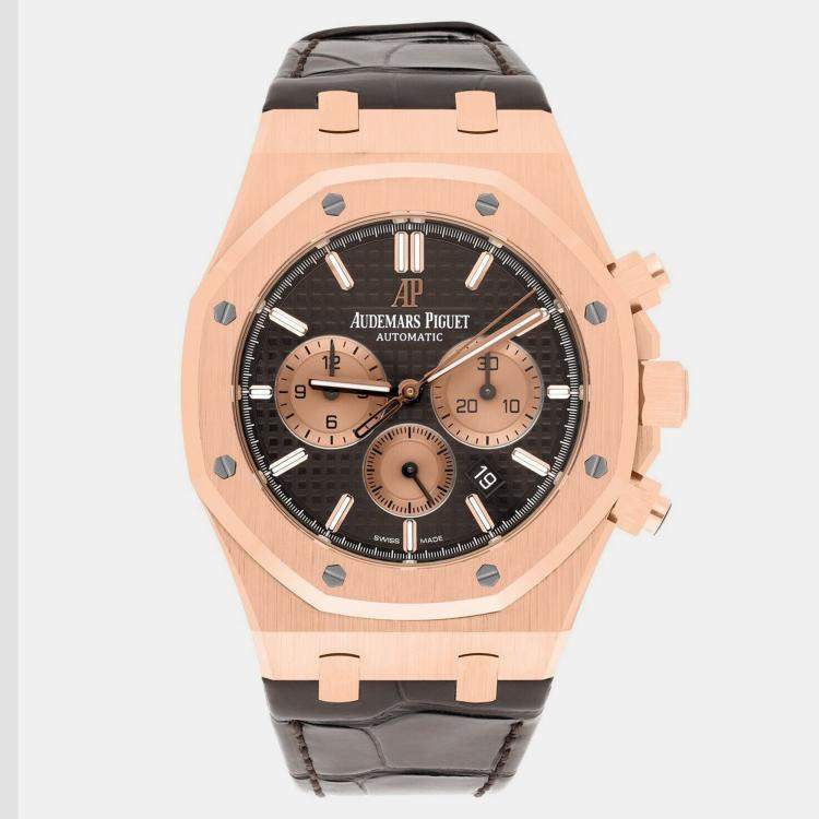 Pre Owned Audemars Piguet Royal Oak 26331OR.OO.D821CR.01 Automatic Brown 18k Rose Gold Men's Wristwatch 41 mm