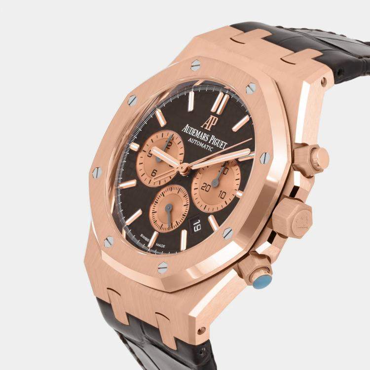 Pre Owned Audemars Piguet Royal Oak 26331OR.OO.D821CR.01 Automatic Brown 18k Rose Gold Men's Wristwatch 41 mm