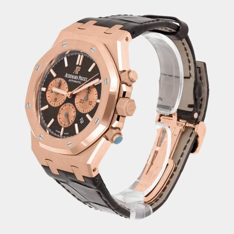 Pre Owned Audemars Piguet Royal Oak 26331OR.OO.D821CR.01 Automatic Brown 18k Rose Gold Men's Wristwatch 41 mm