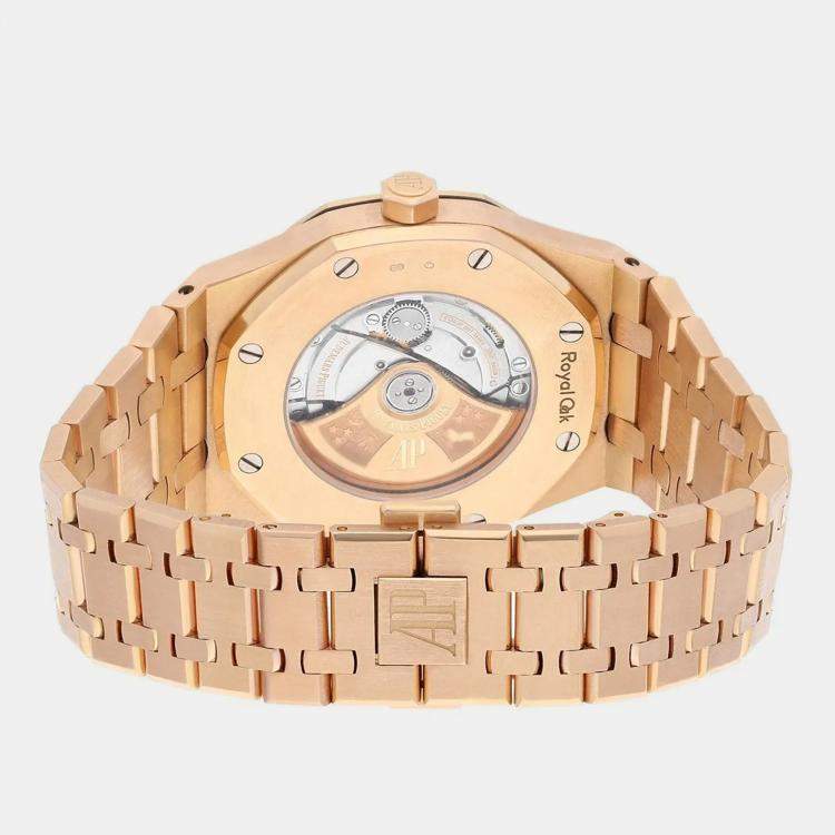 Pre Owned Audemars Piguet Royal Oak 15400OR.OO.1220OR.02 Automatic Silver 18k Rose Gold Men's Wristwatch 41 mm