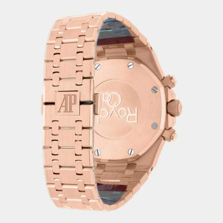 Pre Owned Audemars Piguet Royal Oak 26331OR.OO.1220OR.01 Automatic Blue 18k Rose Gold Men's Wristwatch 41 mm