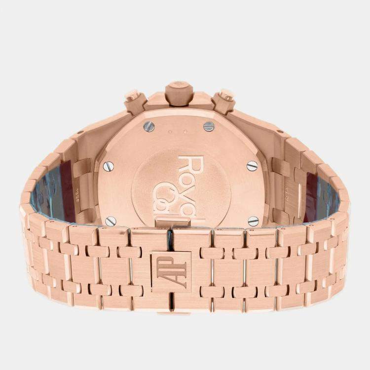 Pre Owned Audemars Piguet Royal Oak 26331OR.OO.1220OR.01 Automatic Blue 18k Rose Gold Men's Wristwatch 41 mm