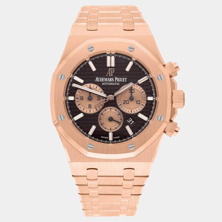Pre Owned Audemars Piguet Royal Oak 26331OR.OO.1220OR.02 Automatic Brown 18k Rose Gold Men's Wristwatch 41 mm