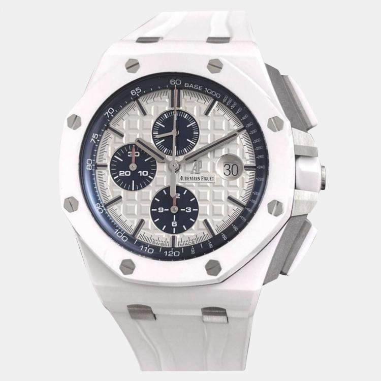 Pre Owned Audemars Piguet Royal Oak Offshore White Ceramic Men's Wristwatch 44 mm