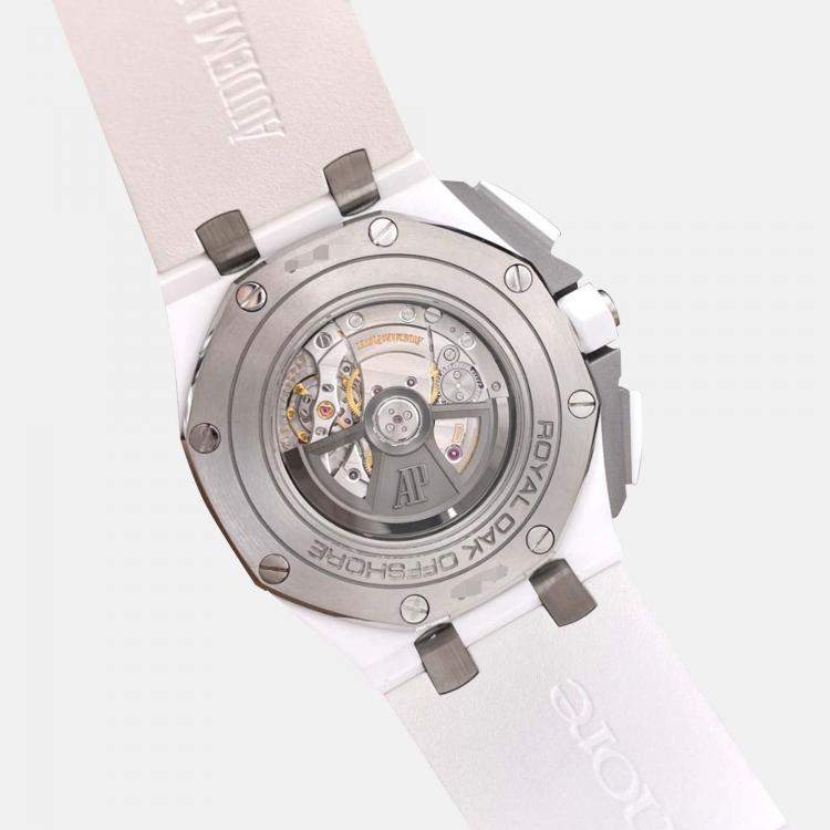 Pre Owned Audemars Piguet Royal Oak Offshore White Ceramic Men's Wristwatch 44 mm