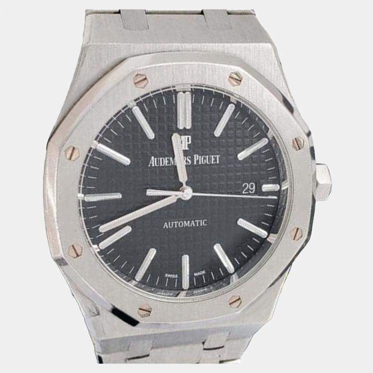 Pre Owned Audemars Piguet Royal Oak 15400ST.OO.1220ST.01 Automatic Black Stainless Steel Men's Wristwatch 41 mm