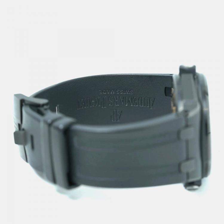 Pre Owned Audemars Piguet Royal Oak 15703ST Automatic Black Stainless Steel Men's Wristwatch 42 mm