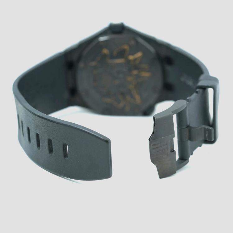 Pre Owned Audemars Piguet Royal Oak 15703ST Automatic Black Stainless Steel Men's Wristwatch 42 mm