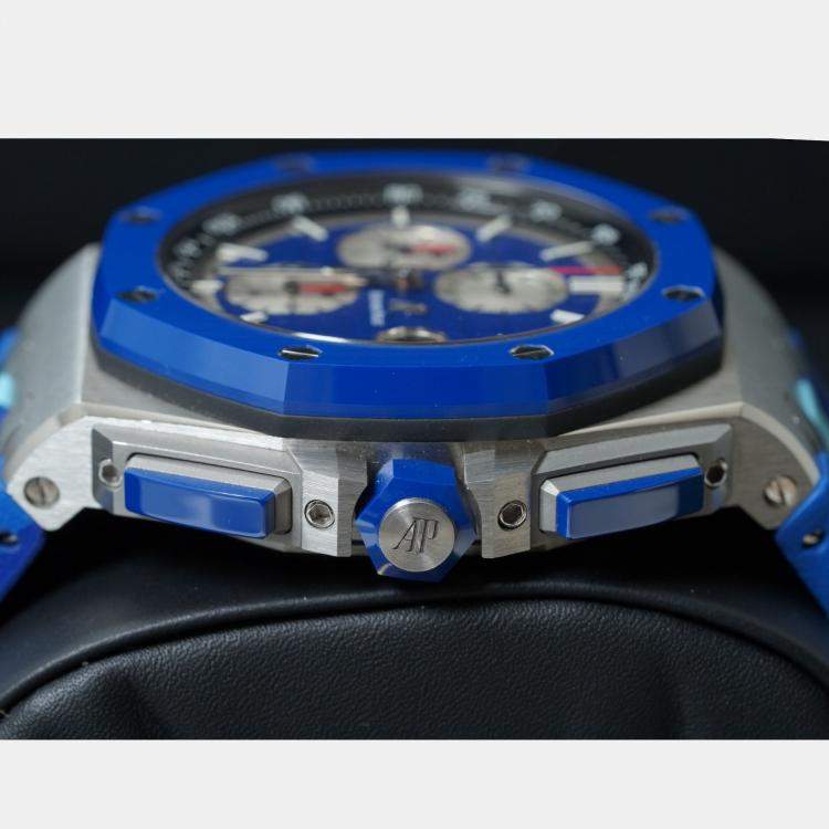 Pre Owned Audemars Piguet Royal Oak Offshore "Camouflage Blue" 26400SO.OO.A335CA.01 Automatic Blue Stainless Steel Men 42 mm