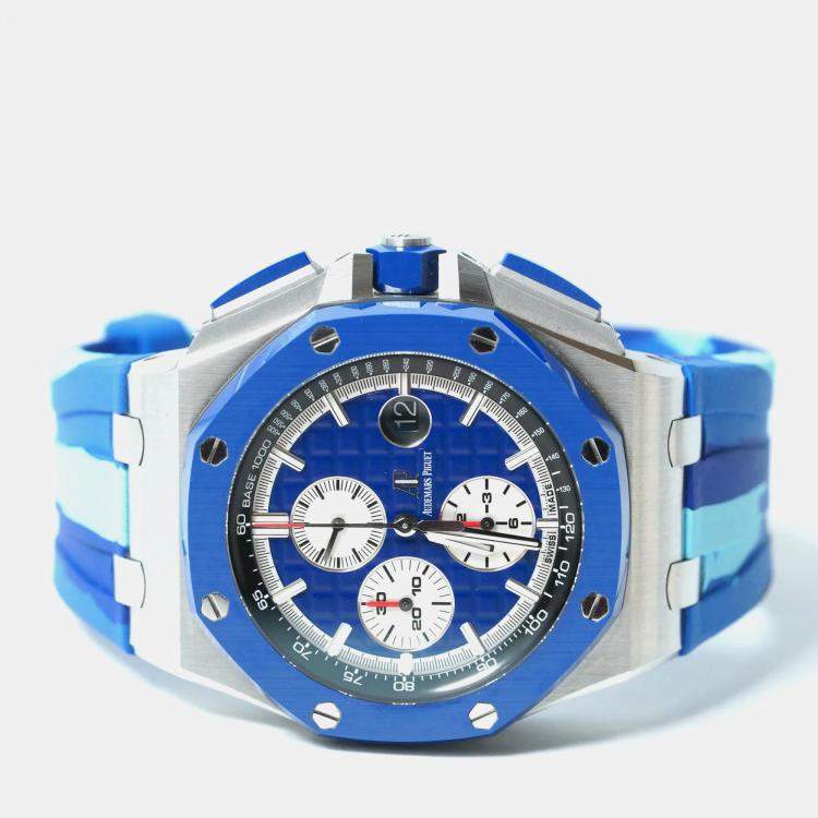 Pre Owned Audemars Piguet Royal Oak Offshore "Camouflage Blue" 26400SO.OO.A335CA.01 Automatic Blue Stainless Steel Men 42 mm