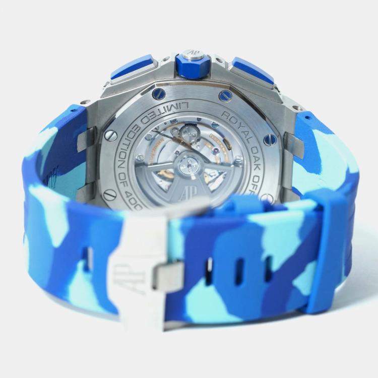 Pre Owned Audemars Piguet Royal Oak Offshore "Camouflage Blue" 26400SO.OO.A335CA.01 Automatic Blue Stainless Steel Men 42 mm