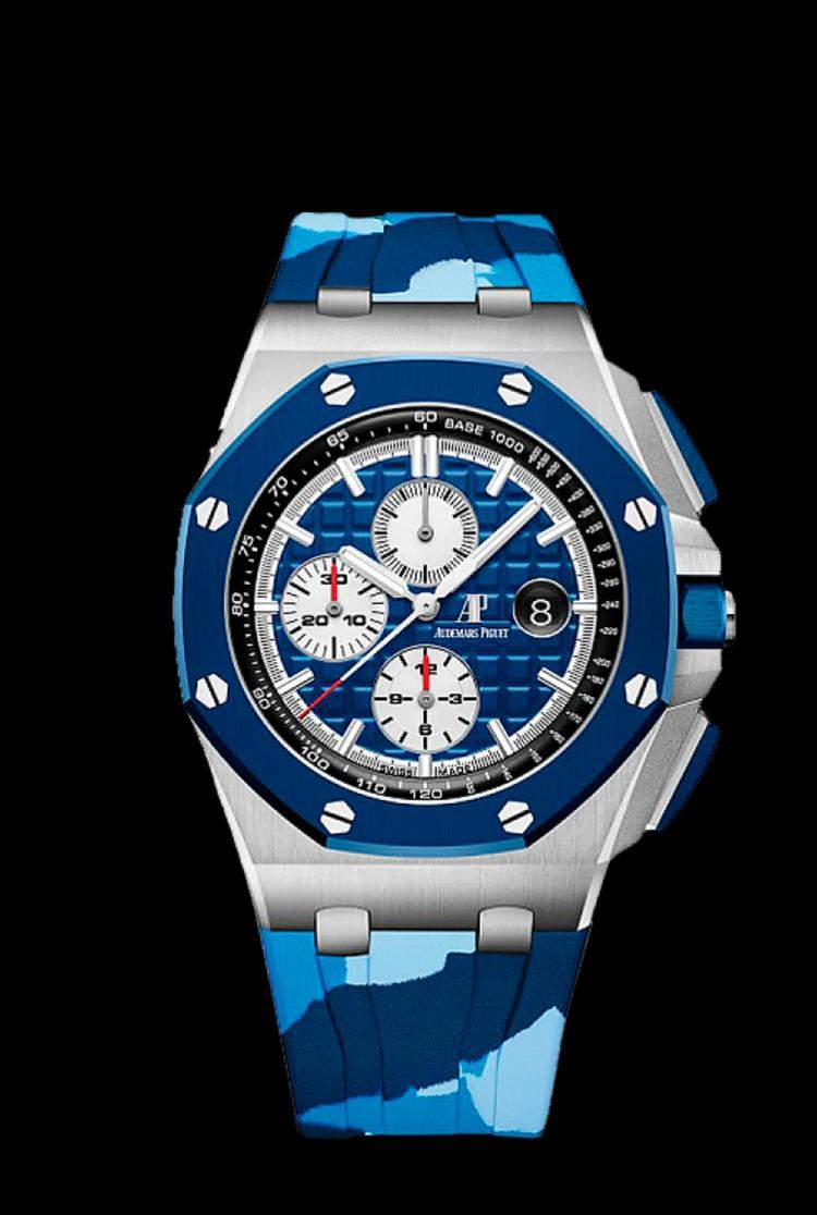 Pre Owned Audemars Piguet Royal Oak Offshore "Camouflage Blue" 26400SO.OO.A335CA.01 Automatic Blue Stainless Steel Men 42 mm