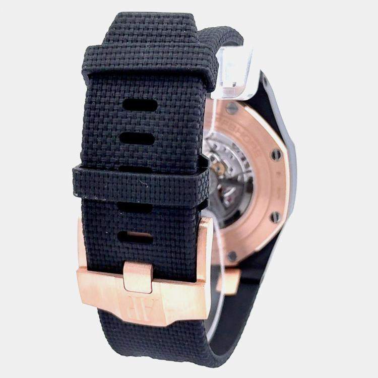 Pre Owned Audemars Piguet Royal Oak Offshore 26405NR.OO.A002CA.01 Automatic Brown 18K Rose Gold Ceramic Men’s Wristwatch 44 mm