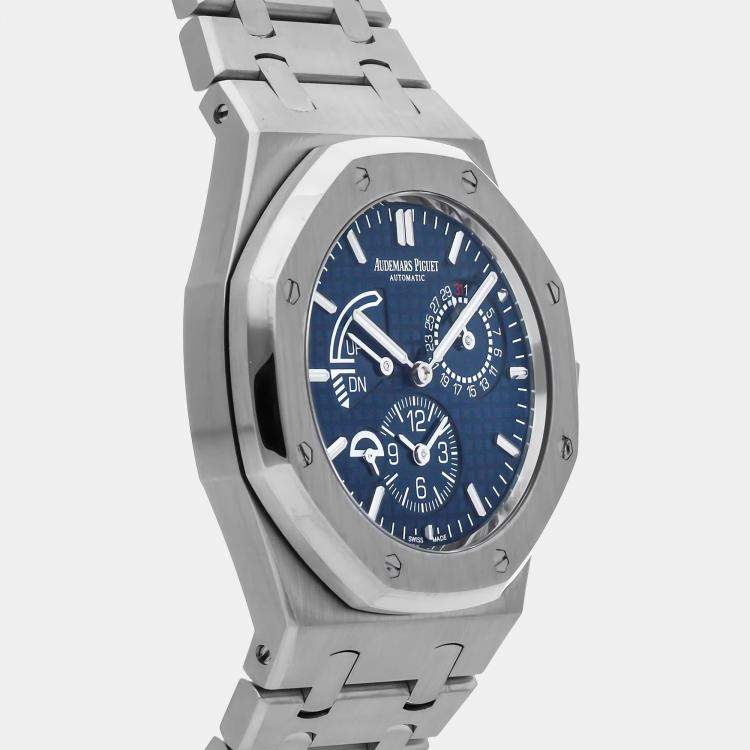 Pre Owned Pre-Owned Audemars Piguet Royal Oak Dual Time 26124ST.OO.D018CR.01  Blue Automatic Stainless Steel Men's Wristwatch 39 mm