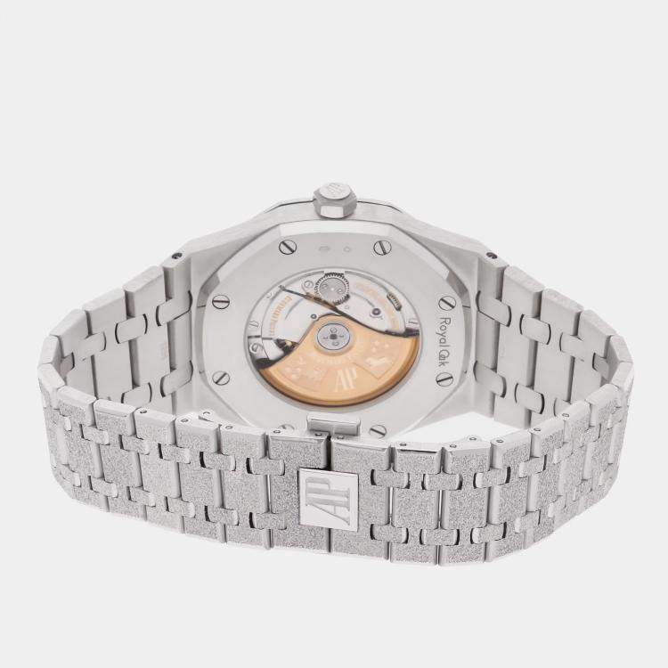 Pre Owned Pre-Owned Audemars Piguet Royal Oak 15410BC.GG.1224BC.01 Blue Automatic 18k White Gold Men's Wristwatch 41 mm