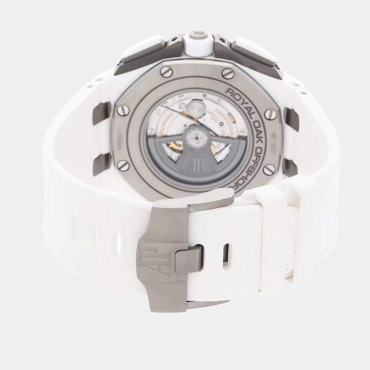 Pre Owned Pre-Owned Audemars Piguet Royal Oak Offshore Chronograph 26402CB.OO.A010CA.01 White Automatic Ceramic Men's Wristwatch 44 MM