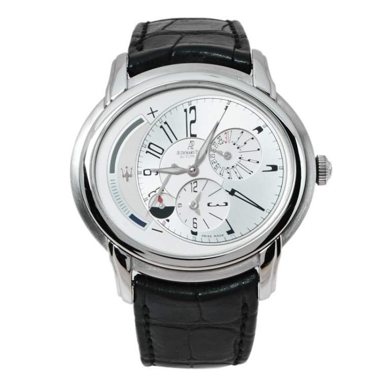 Audemars Piguet Silver White Stainless Steel Leather Millenary Limited ...