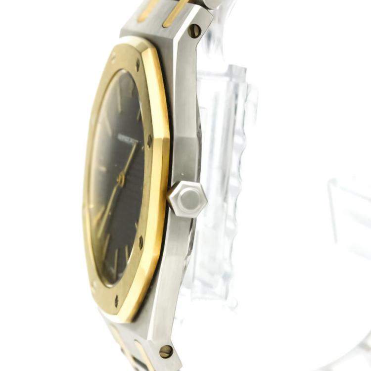 Pre Owned Audemars Piguet Gray Yellow Gold, and Stainless Steel Royal Oak Quartz Men's Wristwatch 33 mm